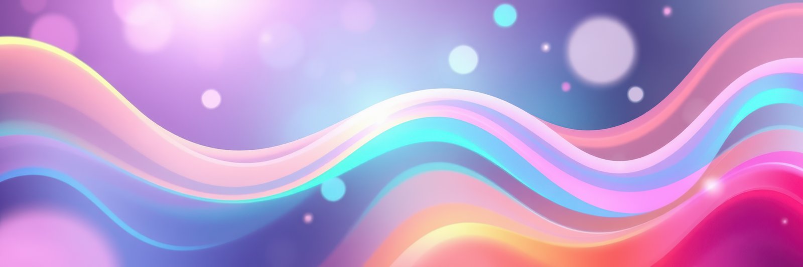 Colorful abstract wave pattern with soft bokeh lights creating a dreamy atmosphere in a digital artwork